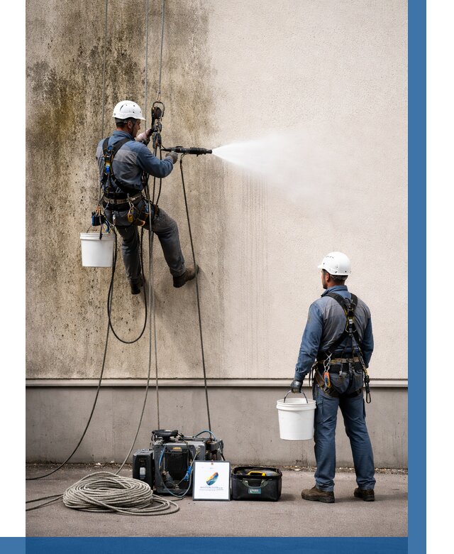 Очистка фасада от плесени в Улане-Удэ от 307 р. | ВЫСОТНИК-Лнд