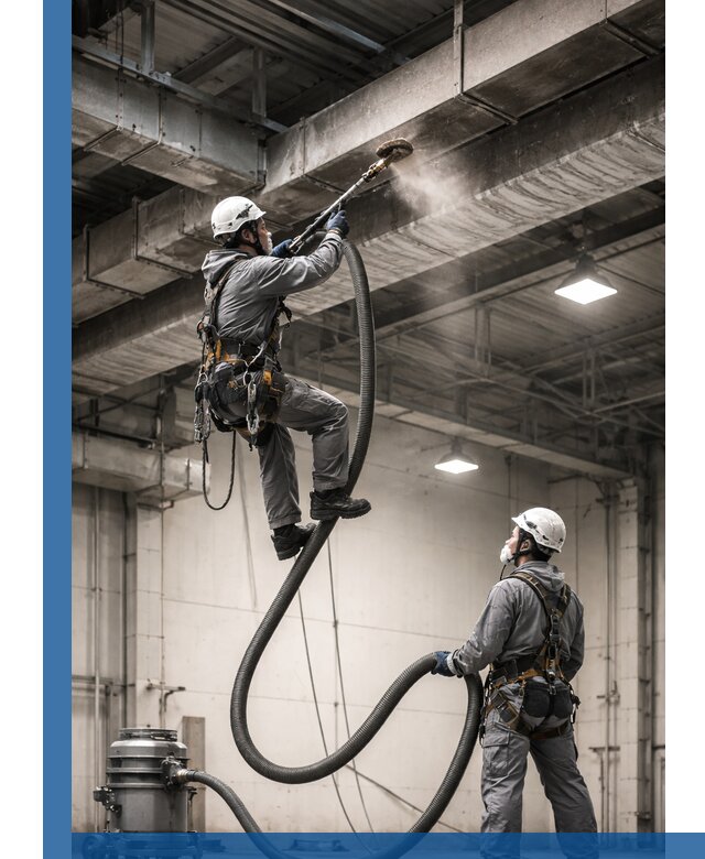 Обеспыливание потолочных конструкций в Улане-Удэ промышленным альпинизмом