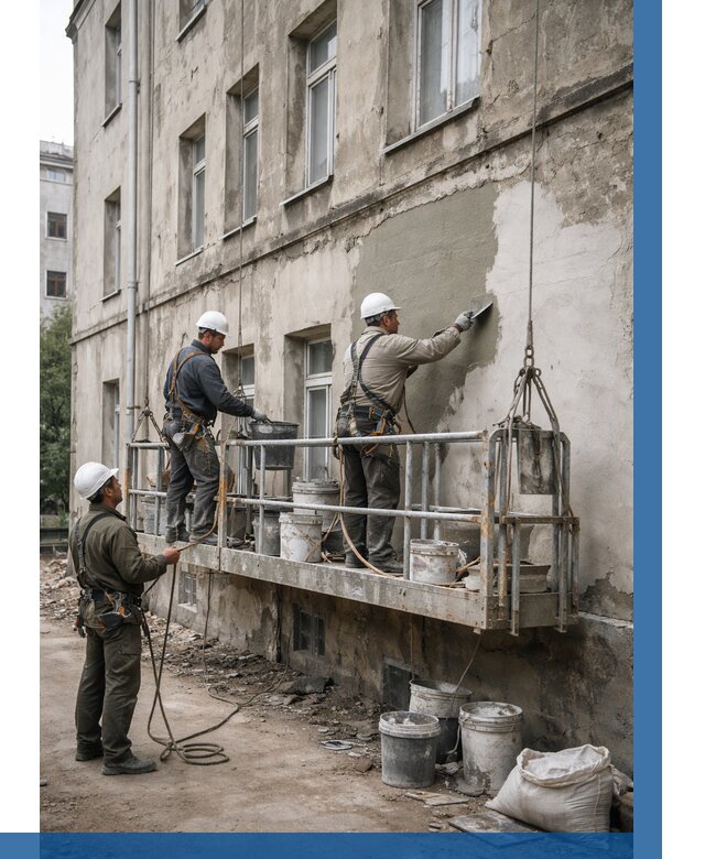 Капитальный ремонт фасада в Улане-Удэ от 4302 р. | ВЫСОТНИК-Лнд