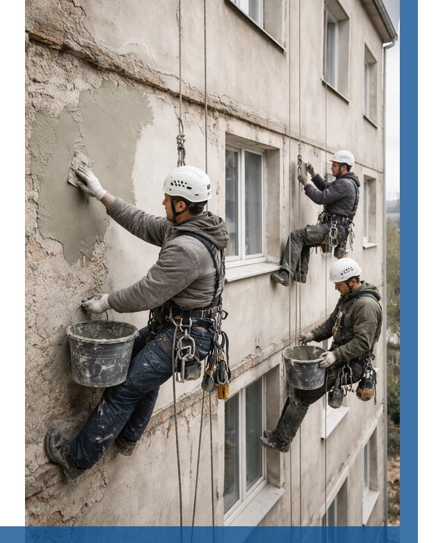 Ремонт штукатурного фасада в Улане-Удэ от 768 р. под ключ | ВЫСОТНИК-Лнд