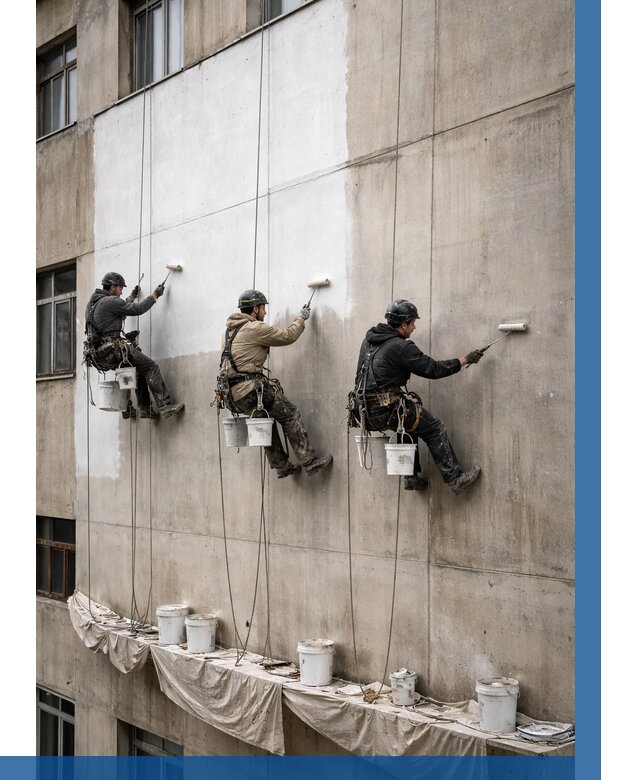 Покраска бетонного фасада в Улане-Удэ от 359 р за м2 | ВЫСОТНИК-Лнд