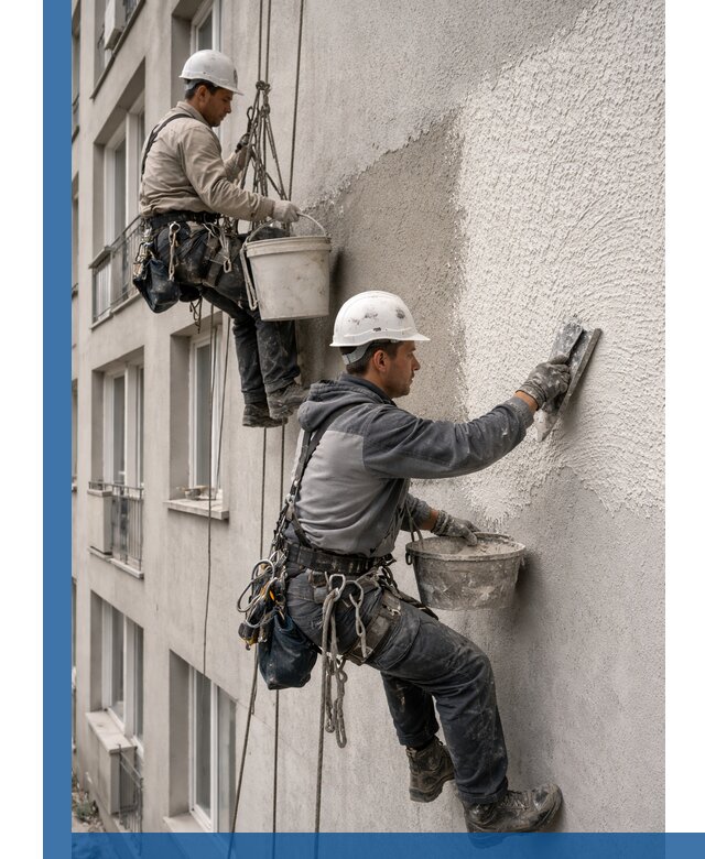 Нанесение декоративной штукатурки короед на фасад в Улане-Удэ