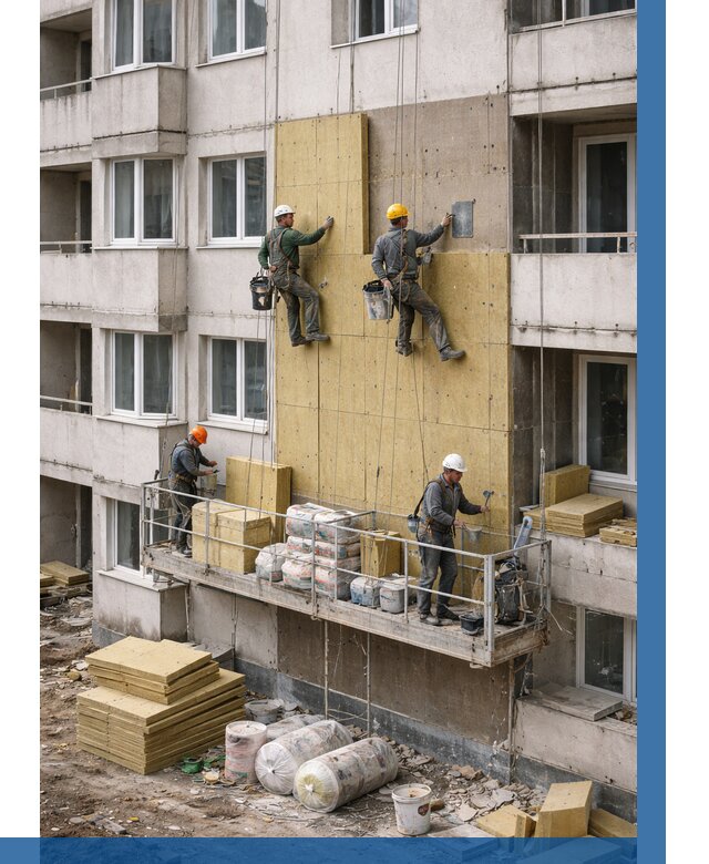 Утепление фасада минватой в Улане-Удэ от 1536 р. | ВЫСОТНИК-Лнд