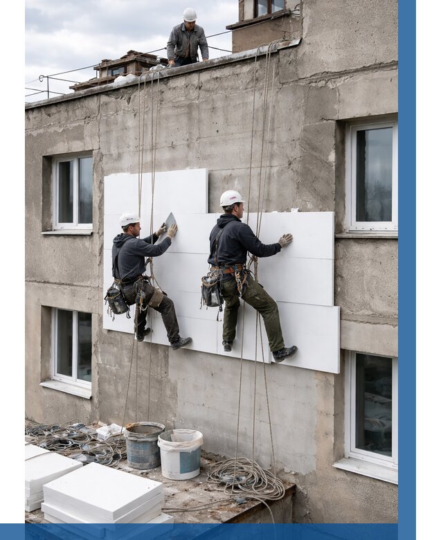 Утепление фасада пенополистиролом в Улане-Удэ от 1844 р. | ВЫСОТНИК-Лнд