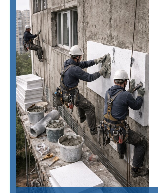 Утепление фасада пенополистиролом в Улане-Удэ под ключ