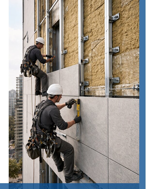 Монтаж вентилируемого фасада в Улане-Удэ от 3585 р. | ВЫСОТНИК-Лнд