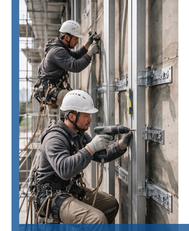 Монтаж и крепление подсистемы вентфасада в Улане-Удэ