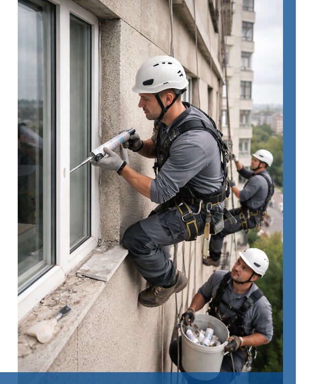 Герметизация оконных швов снаружи в Улане-Удэ от 1536 р. | ВЫСОТНИК-Лнд