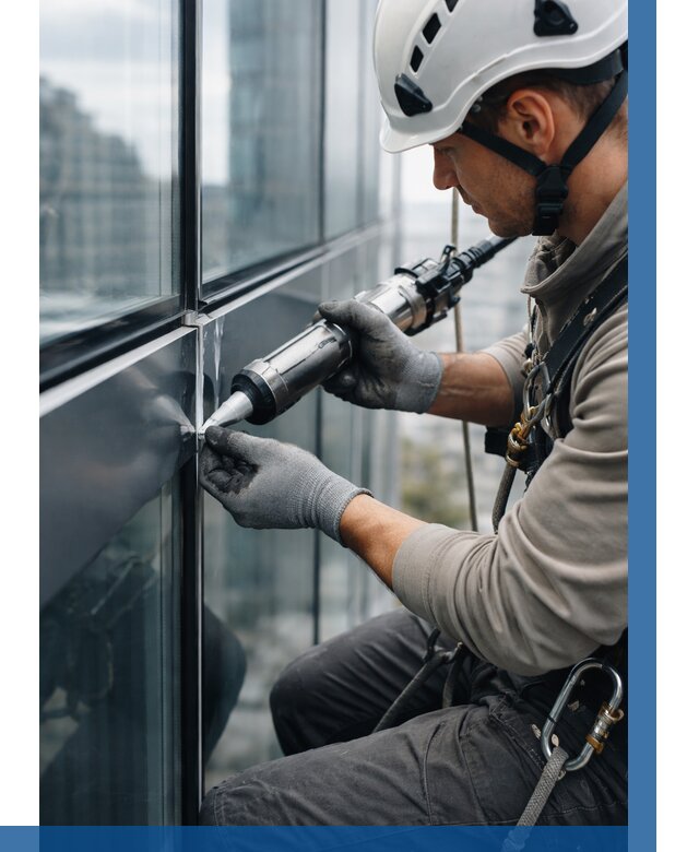 Герметизация стыков витража в Улане-Удэ от 1229 р. | ВЫСОТНИК-Лнд