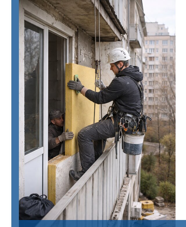 Профессиональное утепление балкона снаружи в Улане-Удэ под ключ