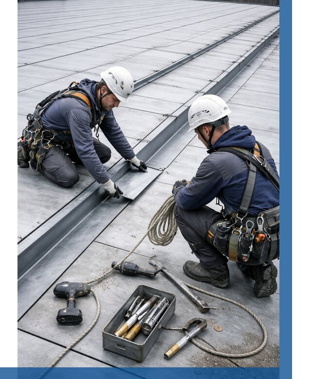 Ремонт фальцевой кровли в Улане-Удэ от 717 р. | ВЫСОТНИК-Лнд