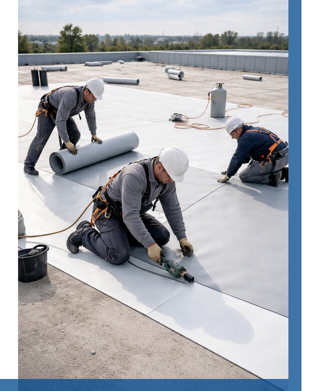 Монтаж мембранной кровли под ключ в Улане-Удэ от 1229 р. | ВЫСОТНИК-Лнд