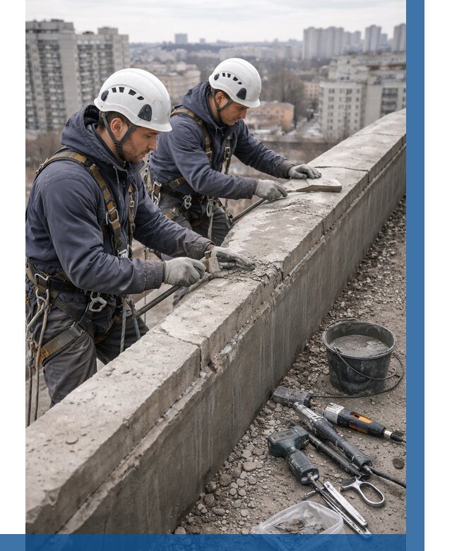 Ремонт парапета на кровле в Улане-Удэ от 1536 р. | ВЫСОТНИК-Лнд