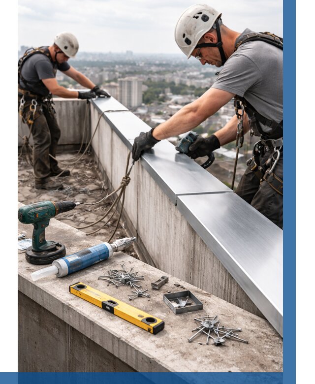 Монтаж парапетных крышек в Улане-Удэ от 819 р. | ВЫСОТНИК-Лнд