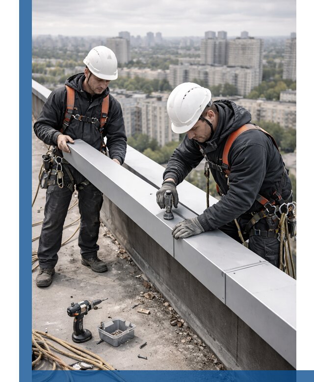 Монтаж парапетных крышек и ограждений кровли в Улане-Удэ