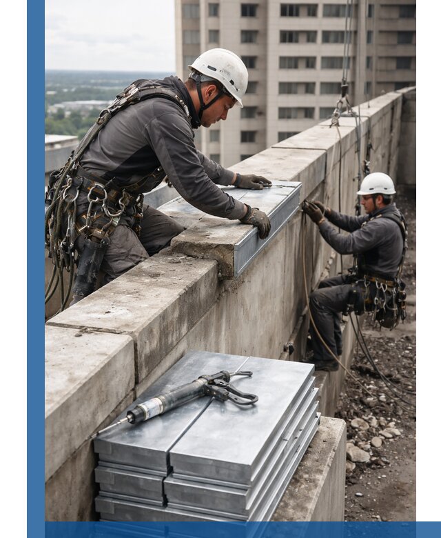 Замена парапетных крышек и установка новых в Улане-Удэ