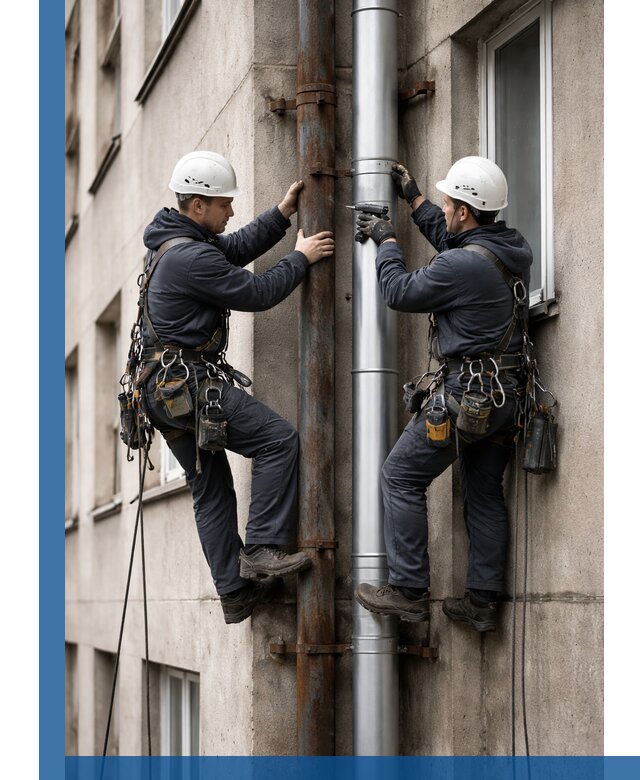 Замена водосточных труб в Улане-Удэ: монтаж и демонтаж под ключ