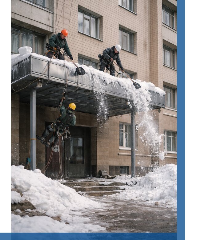 Очистка козырьков от снега в Улане-Удэ от 3585 р. | ВЫСОТНИК-Лнд