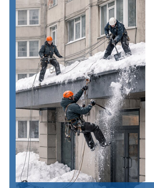 Безопасная очистка навесов от снега в Улане-Удэ круглогодично