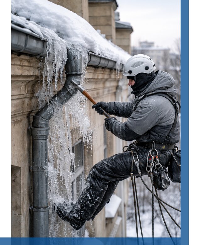Очистка водостоков от льда в Улане-Удэ от 3585 р. | ВЫСОТНИК-Лнд