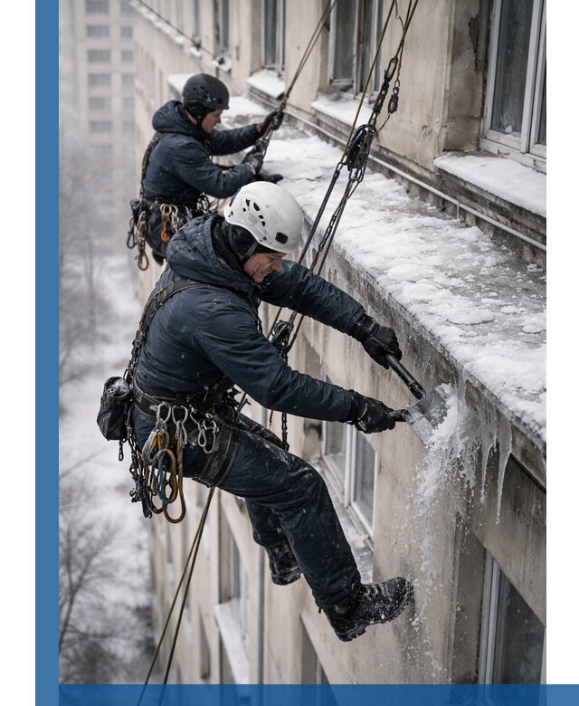 Удаление наледи и сосулек с карнизов в Улане-Удэ профессионально