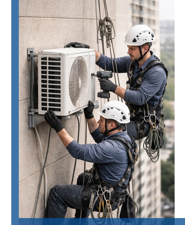 Монтаж внешнего блока кондиционера в Улане-Удэ установка и крепление