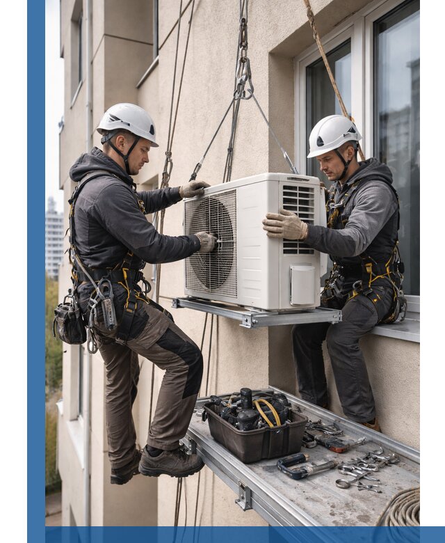 Перенос внешнего блока кондиционера в Улане-Удэ с монтажом и крепежом