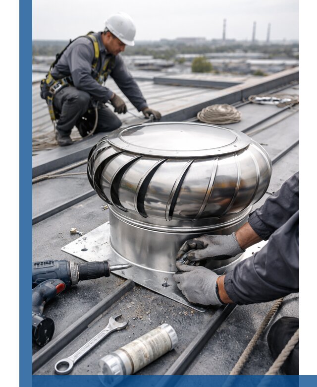 Установка дефлекторов на кровле в Улане-Удэ профессионально