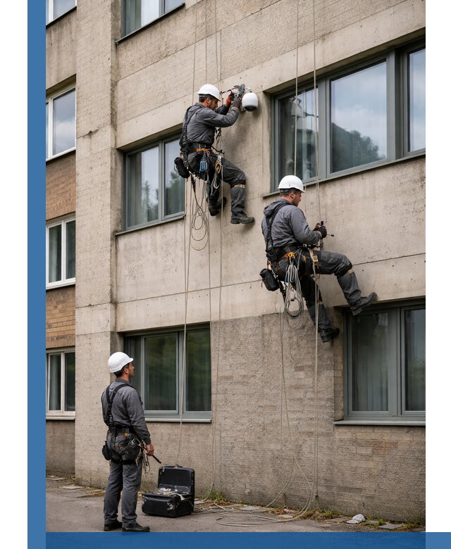 Монтаж фасадных камер видеонаблюдения в Улане-Удэ под ключ