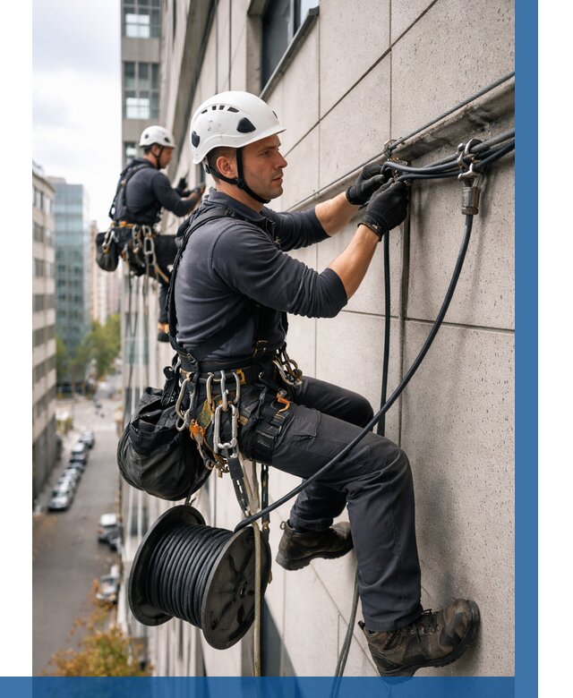 Прокладка кабеля по фасаду в Улане-Удэ от 359 р. | ВЫСОТНИК-Лнд