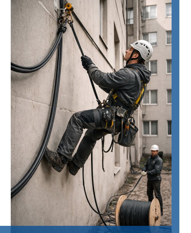 Протяжка кабеля питания на высоте в Улане-Удэ от 461 р. | ВЫСОТНИК-Лнд