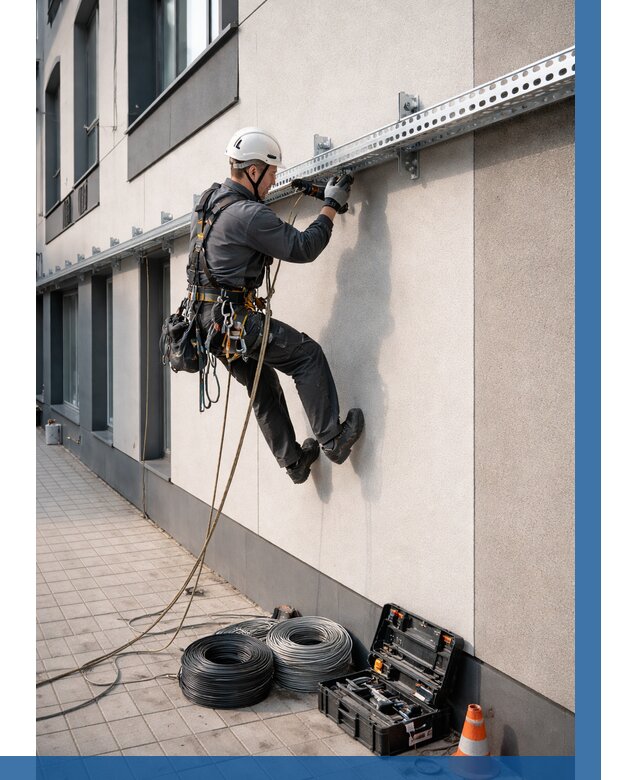 Монтаж кабельных лотков на фасаде в Улане-Удэ от 1229 р. | ВЫСОТНИК-Лнд