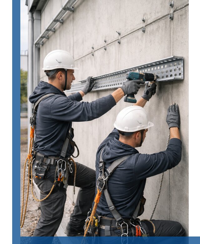 Монтаж кабельных лотков на фасаде зданий в Улане-Удэ с гарантией