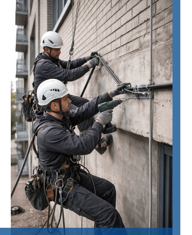 Крепление кабеля на фасаде в Улане-Удэ от 359 р. | ВЫСОТНИК-Лнд