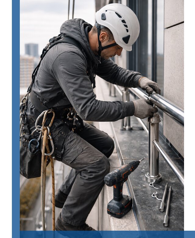 Монтаж ограждений на высоте в Улане-Удэ для зданий и конструкций