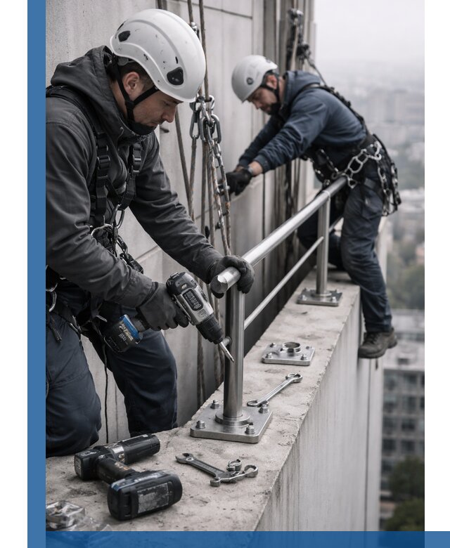 Монтаж перил на высоте в Улане-Удэ для жилых и промобъектов