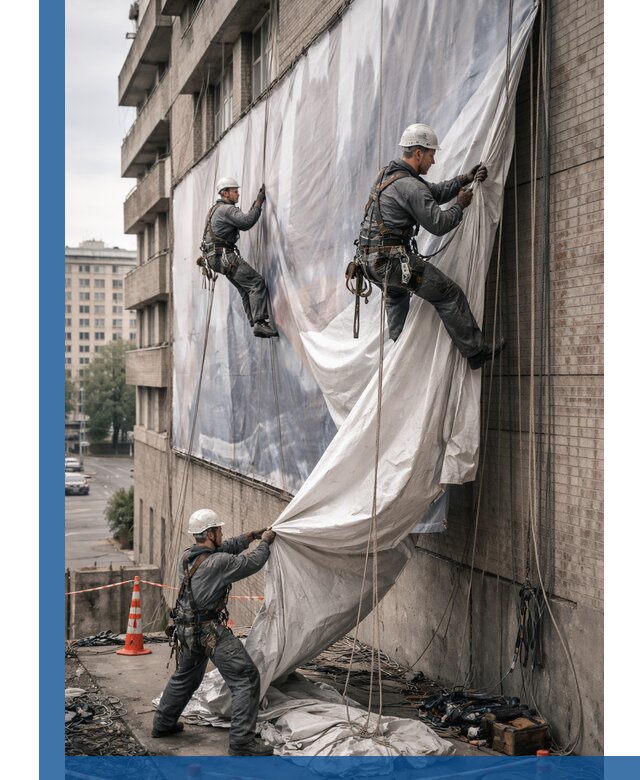 Демонтаж баннеров с фасада в Улане-Удэ оперативно и безопасно