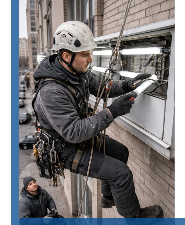 Профессиональная замена ламп в наружной вывеске в Улане-Удэ