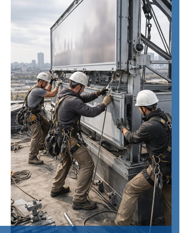 Монтаж крышной рекламной конструкции в Улане-Удэ от 61458 р.|ВЫСОТНИК-Лнд