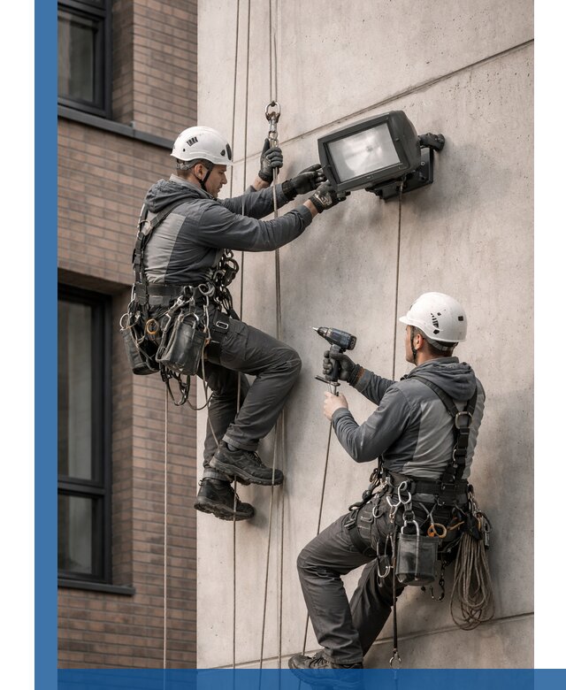 Профессиональный монтаж фасадных прожекторов в Улане-Удэ под ключ