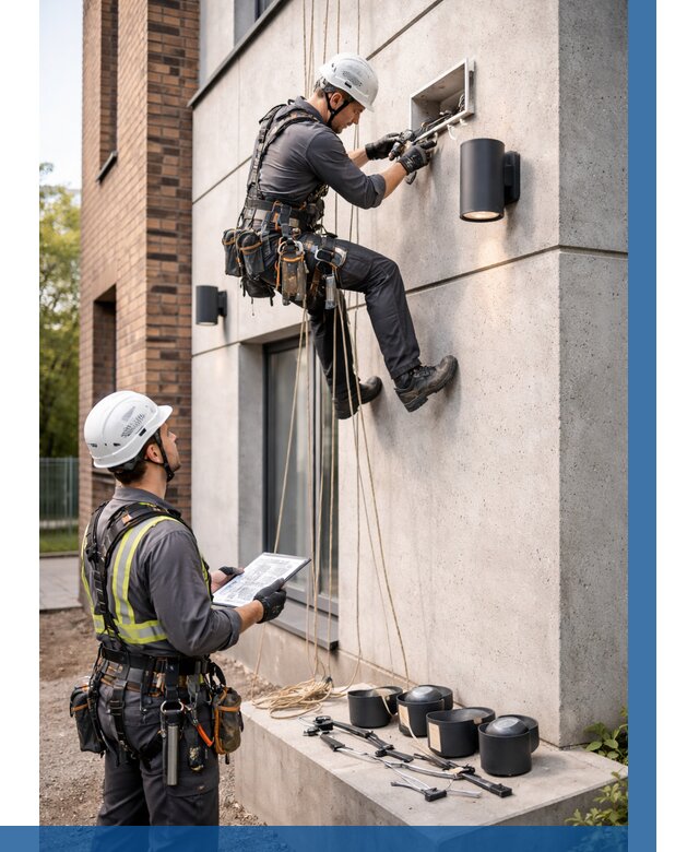 Монтаж фасадного освещения в Улане-Удэ от 2561 р. | ВЫСОТНИК-Лнд