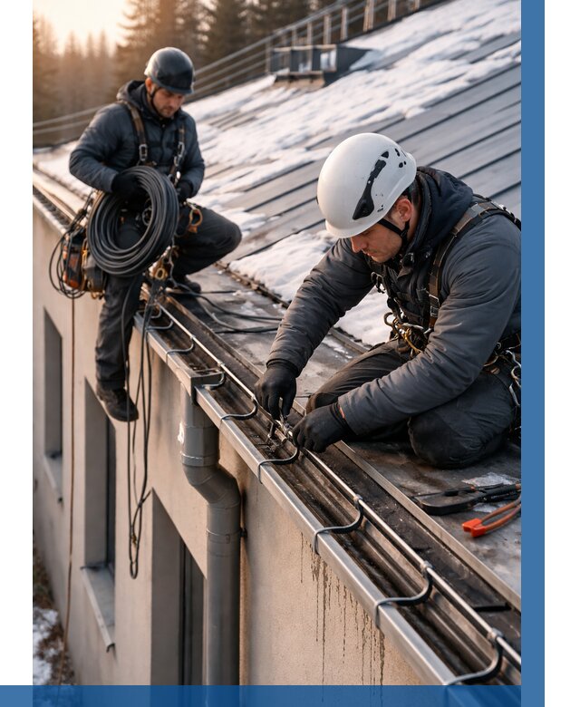 Монтаж греющего кабеля на кровле в Улане-Удэ от 461 р. | ВЫСОТНИК-Лнд