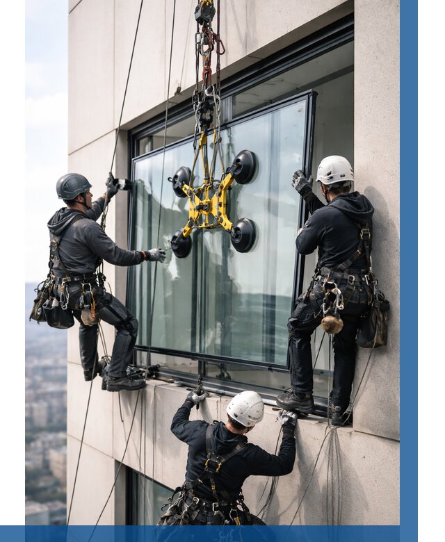 Монтаж стеклопакетов на высоте в Улане-Удэ от 3278 р. | ВЫСОТНИК-Лнд