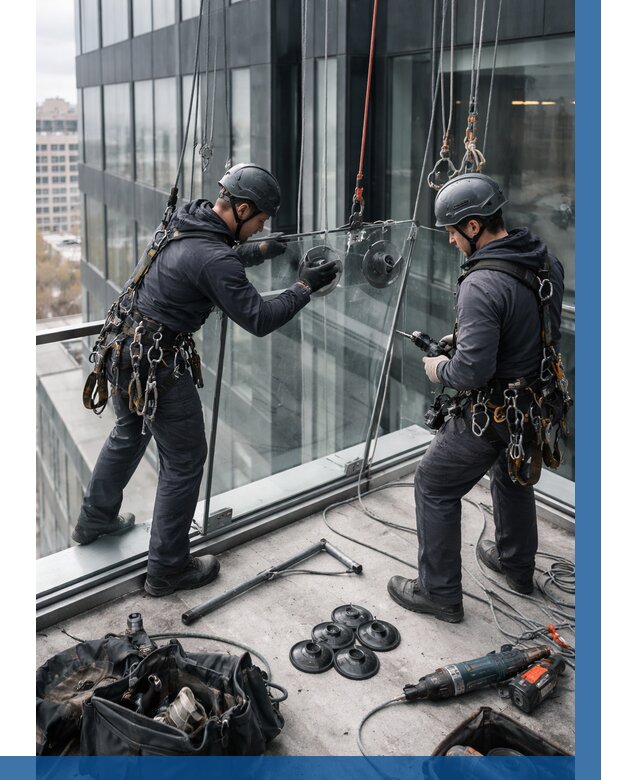 Монтаж стеклянных ограждений в Улане-Удэ от 2561 р. | ВЫСОТНИК-Лнд