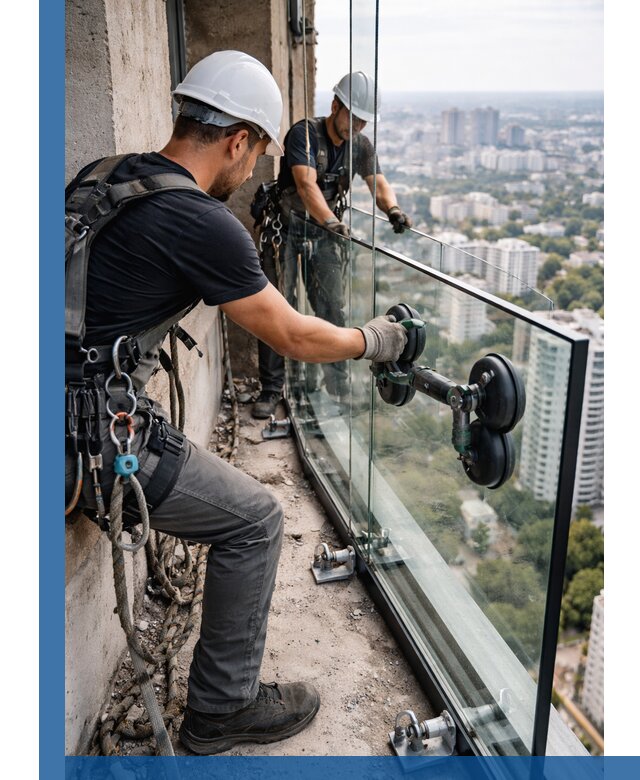 Монтаж стеклянных ограждений под ключ с гарантией в Улане-Удэ