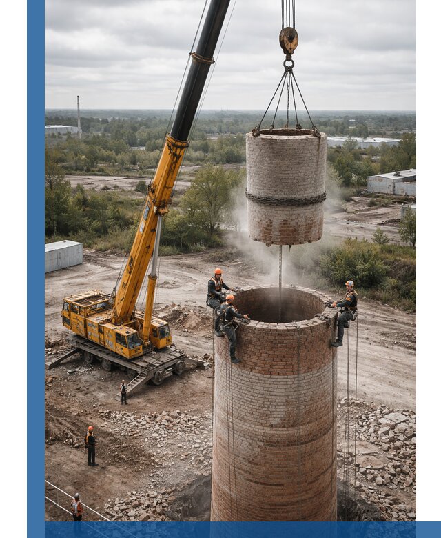 Демонтаж дымовой трубы в Улане-Удэ с гарантиями безопасности