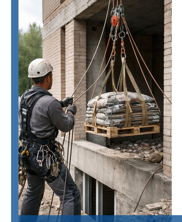 Подъем материалов на этаж веревками в Улане-Удэ оперативно