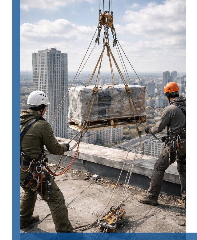 Подъем и монтаж крупногабаритных грузов на крышу в Улане-Удэ