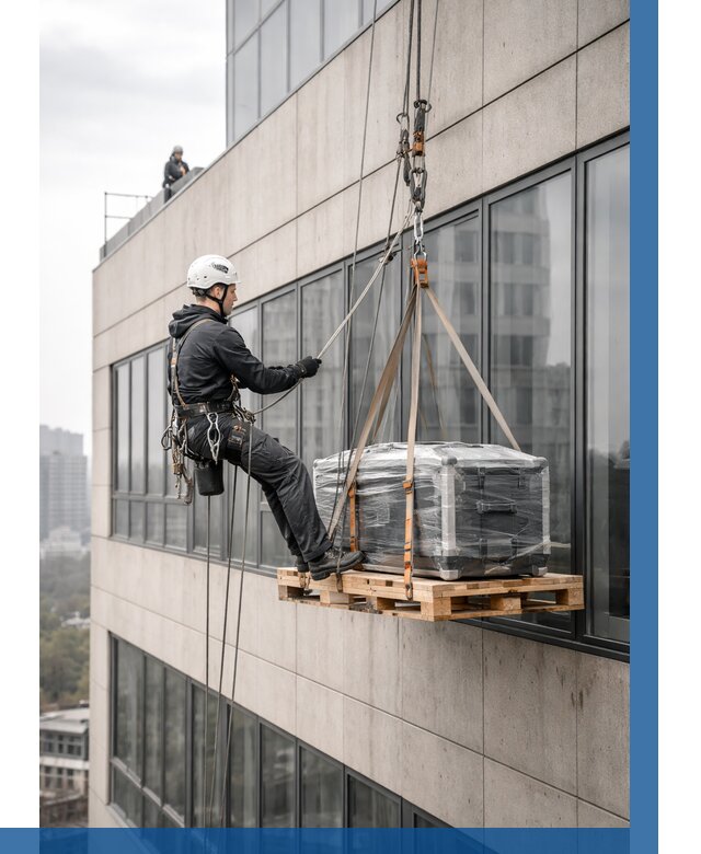 Спуск груза по фасаду в Улане-Удэ от 3585 р. | ВЫСОТНИК-Лнд