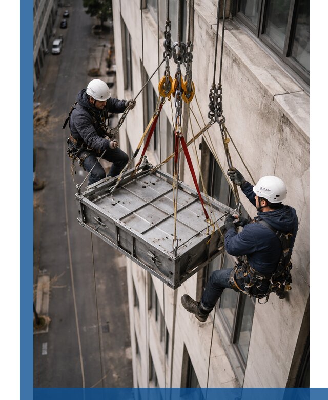 Спуск и подъем грузов по фасаду в Улане-Удэ для зданий